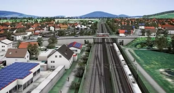 Lärmschutzwand für die Bahnstrecke