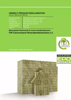 EPD Mineralwolle - hohe Rohdichte (Raumgewichte über 120 kg)
