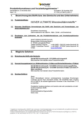 ULTIMATE Produktinformationen und Verarbeitungshinweise