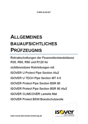 AbP Rohrabschottungen nichtbrennbare Rohrleitungen (P-MPA-E-02-007)