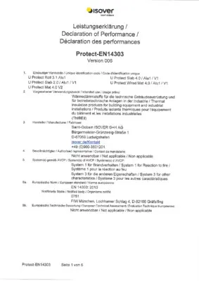 Leistungserklärung (DOP) Protect EN14303