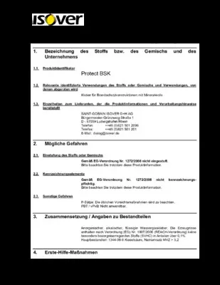 Protect BSK-Produktinformationen und Verarbeitungshinweise