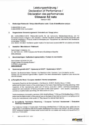 Leistungserklärung (DOP) CLIMAVER System