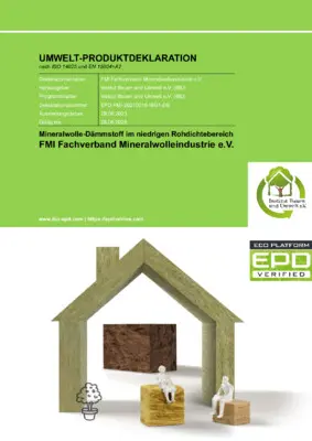 EPD Mineralwolle - niedrige Rohdichte (Raumgewichte bis 60 kg)