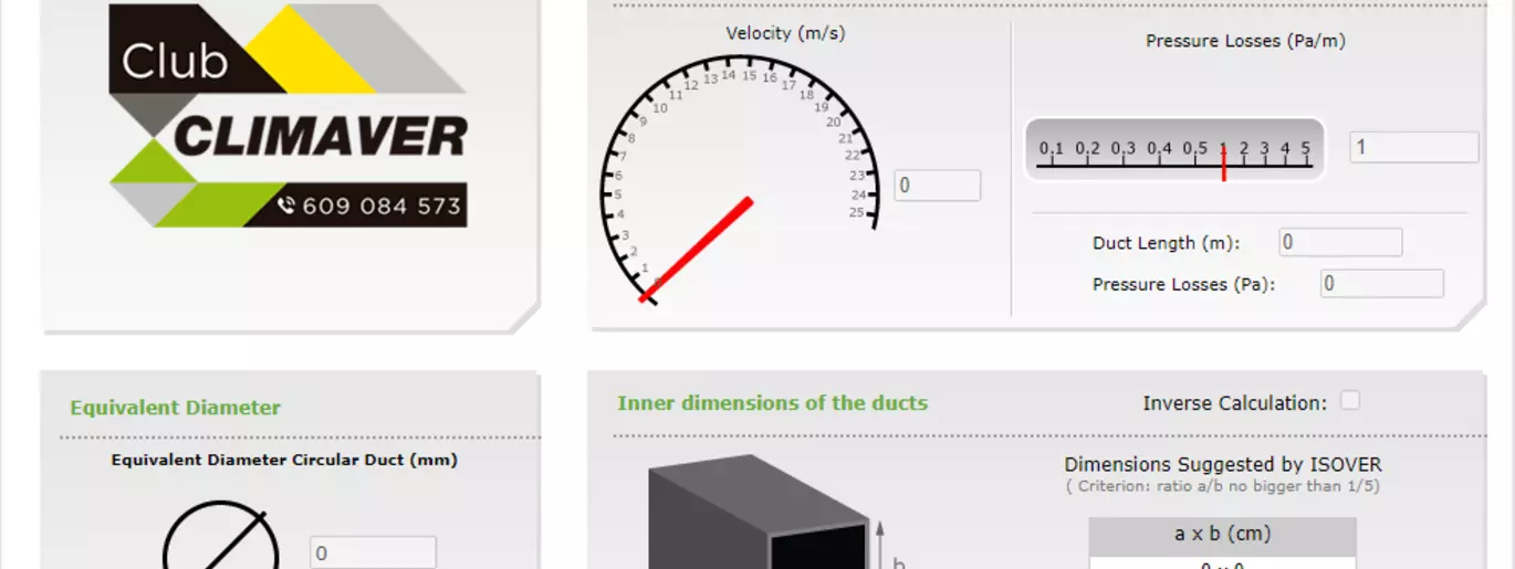 Screenshot ClimCalC Dimension